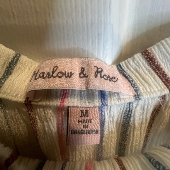 White and Pink Puff Sleeve Sundress - Picture 2 of 4